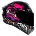 Capacete Asx | Draken Bull Cyber | Brilho Preto | Rosa 