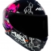 Capacete Asx | Draken Bull Cyber | Brilho Preto | Rosa 