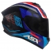 Capacete Asx | Draken Cougar | Brilho Preto | Azul | Vermelho