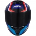 Capacete Asx | Draken Cougar | Brilho Preto | Azul | Vermelho