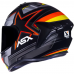 Capacete Asx | Draken Pilot | Fosco Preto | Vermelho | Amarelo