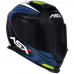 Capacete Asx | Eagle Street | Brilho Preto | Azul | Amarelo