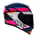 Capacete Asx | Eagle Fast | Preto Brilho | Rosa | Branco