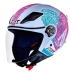 Capacete Asx | City Air Passion | Brilho Branco | Rosa | Azul
