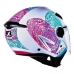 Capacete Asx | City Air Passion | Brilho Branco | Rosa | Azul